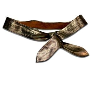Vintage Leather Tie Belt, Bronze